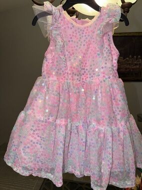 Kensie Girl Pink Sequin Ruffle Tulle Party Dress